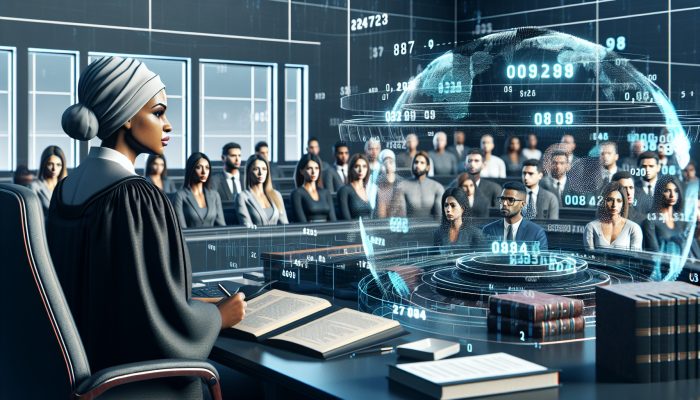 2025 UK courtroom scene with judge enforcing strict debt consolidation loan regulations for consumer protection.