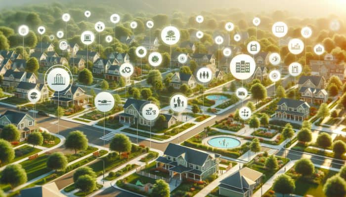 A vibrant neighborhood with parks, libraries, and community centers, enhancing home values and family appeal.