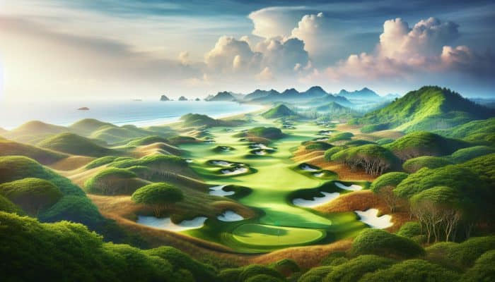 Scenic 18-hole golf course at Amanzimtoti Country Club with challenging bunkers and stunning ocean views.