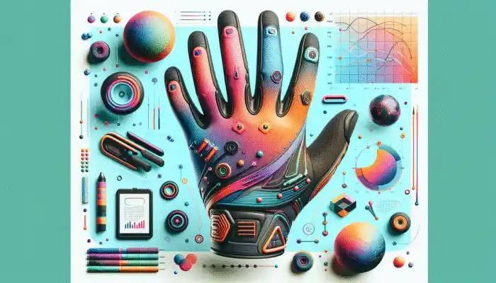 A vibrant, stylish gauntlet glove with eco-friendly materials, designed for comfort and safety.