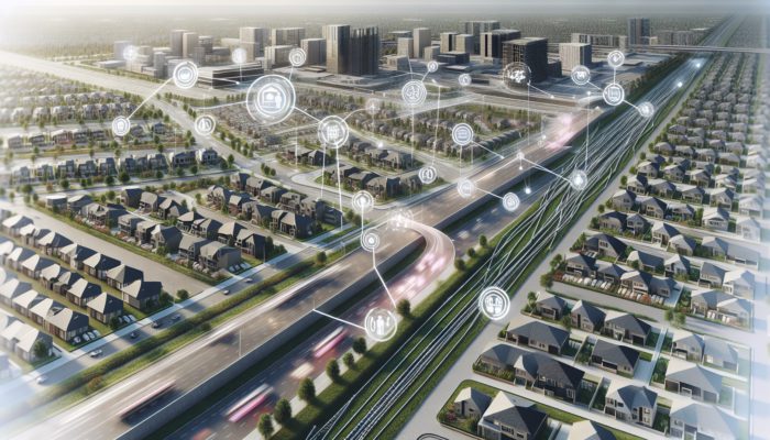 Aerial view of Boksburg's affordable neighborhoods with new roads and public transport under construction, enhancing appeal for first-time buyers.