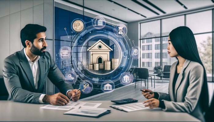 A financial advisor in Nelspruit guiding a client through mortgage options in a modern office.