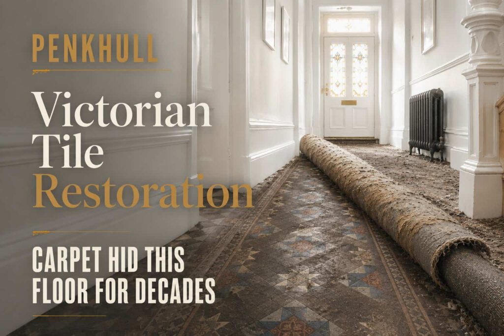 Victorian Tile Restoration Found Beneath Carpet